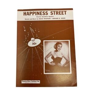 Happiness Street Corner Sunshine‎ Square Sheet Music Georgia Gibbs Wolfson White
